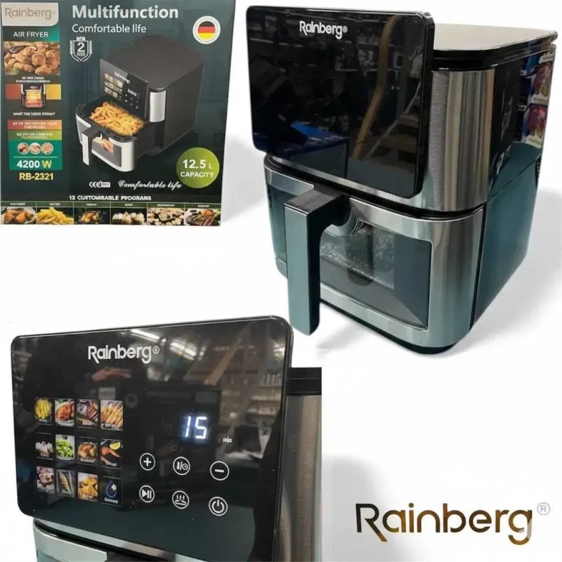 Мощный Аэрогриль фритюрница 12.5л Rainberg RB-2321 4200Вт|2 ТЭНа|новый — фото 2