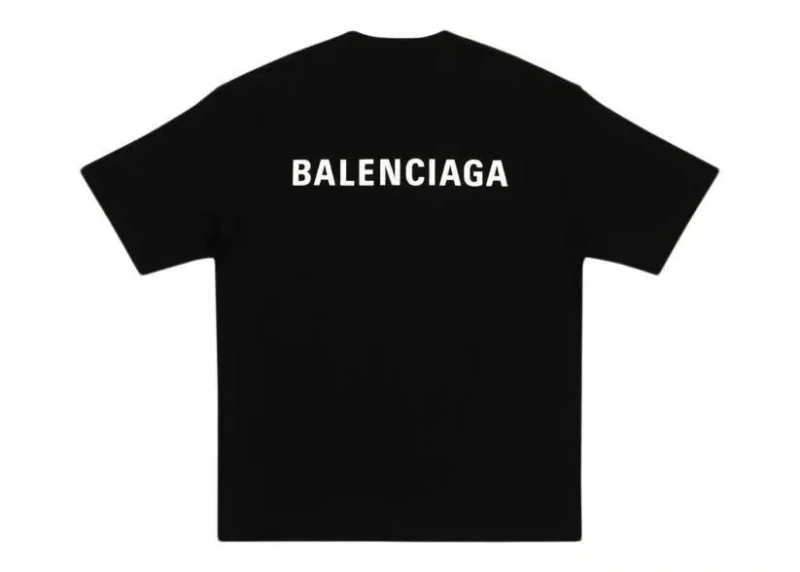Мужские футболки Balenciaga BB черная белая унисекс баленсиага — фото 2