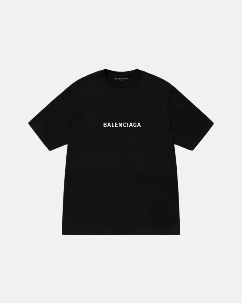 Мужские футболки Balenciaga BB черная белая унисекс баленсиага — фото 5