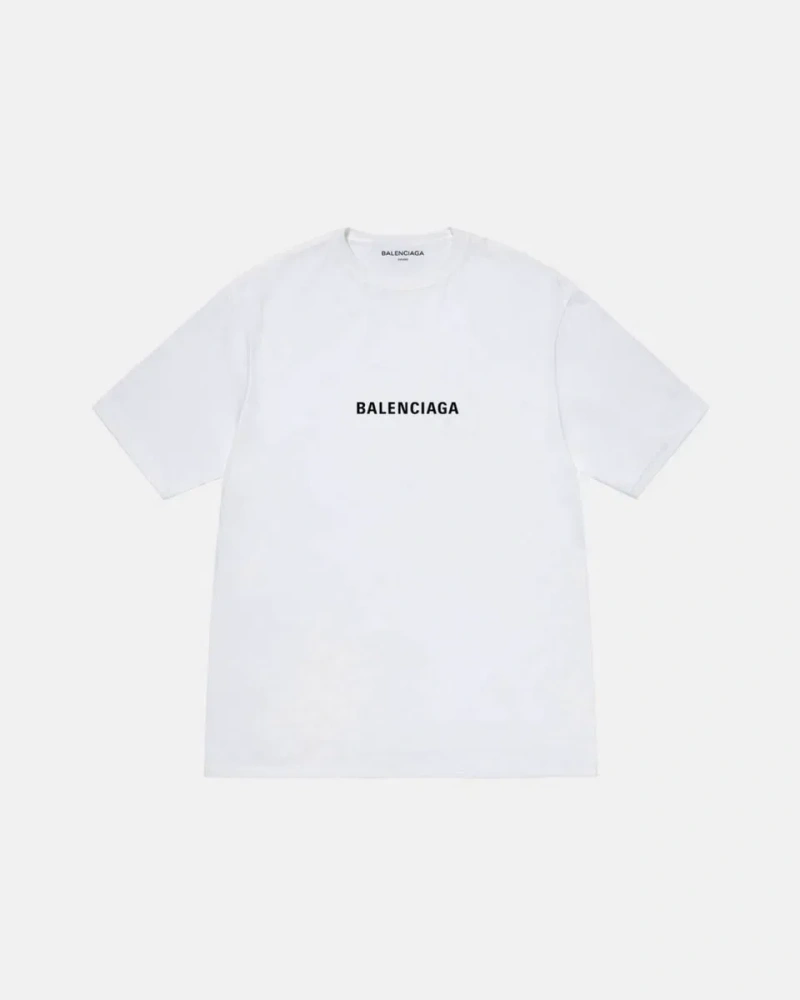 Мужские футболки Balenciaga BB черная белая унисекс баленсиага — фото 6