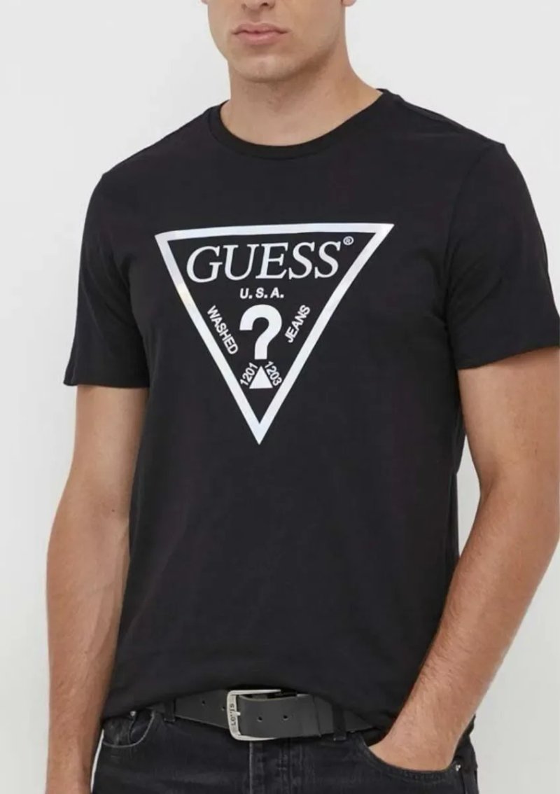 Мужские футболки Guess черные белые серые Гесс сумка парфюм унисекс — фото 4