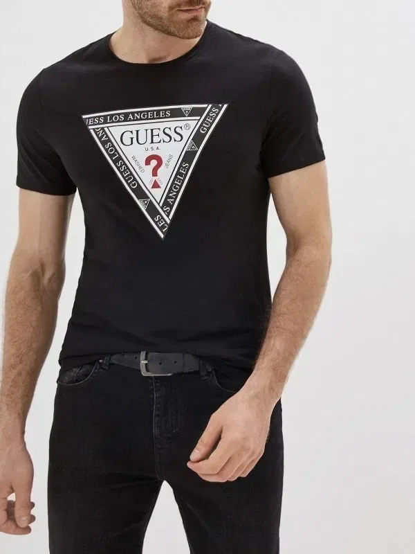 Мужские футболки Guess черные белые серые Гесс сумка парфюм унисекс — фото 8
