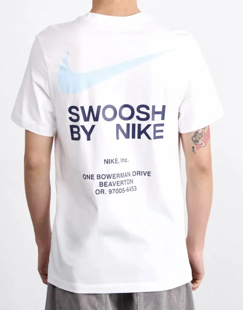 Мужскте футболки Nike Swoosh черная белая унисекс найк свуш — фото 5