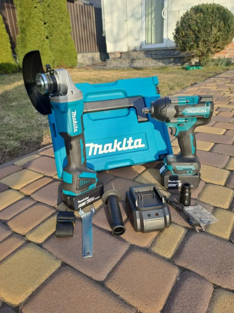 Набір 2в1 Акумуляторний гайковерт Makita Акумуляторна болгарка Makita — фото 3