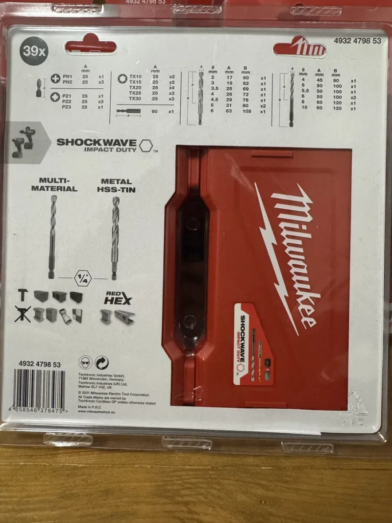 Набір біт та свердл Milwaukee 39Шт під 1/4, ShW HEX / RedHEX HSS-G TiN — фото 3