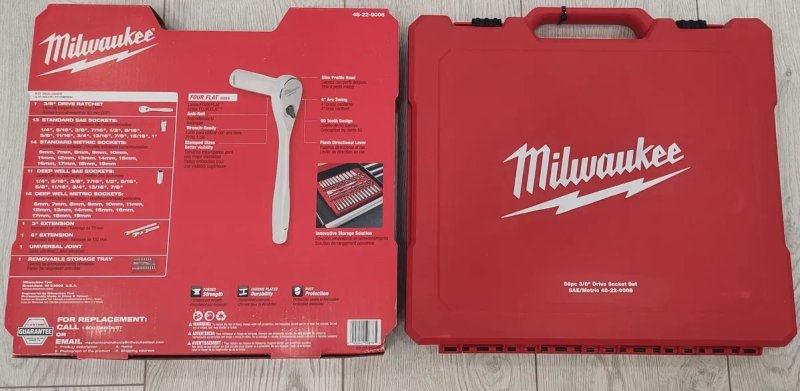 Набір головок метрических и дюймовых 3/8" Milwaukee с храповиком 56 шт — фото 2