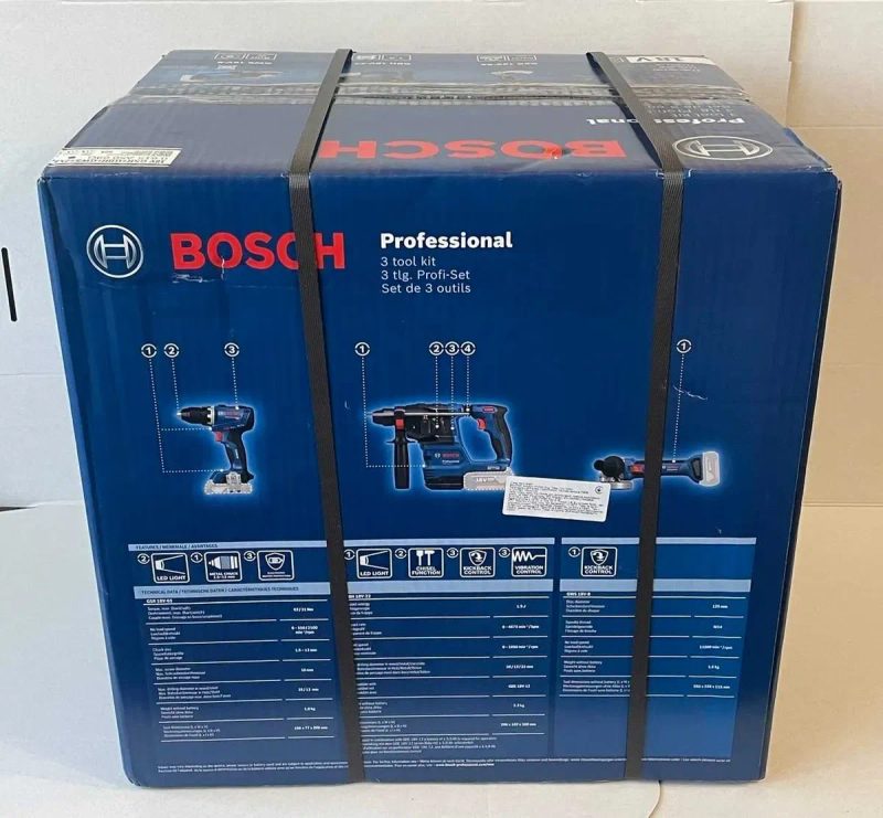 Набор аккумуляторного инструмента Bosch Professional: шуруповерт GSR 18V-65+перфоратор GBH 18V-22+УШМ GWS 18V-8+2хGBA 18V5.0Ah+GAL 18V-40+3хL-BOXX 136 — фото 4
