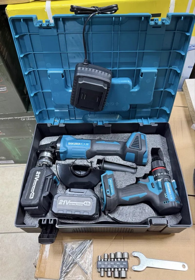Набор SAKUMA BLUE CX2T-CORE 21v шуруповерт и угловая шлифмашина — фото 7