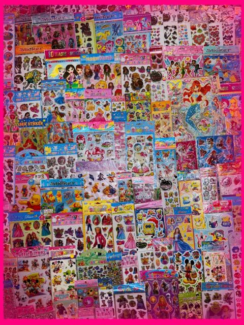 Наклейки наліпки 2000 winx monster high принцеси bratz barbie блискучі обʼємні