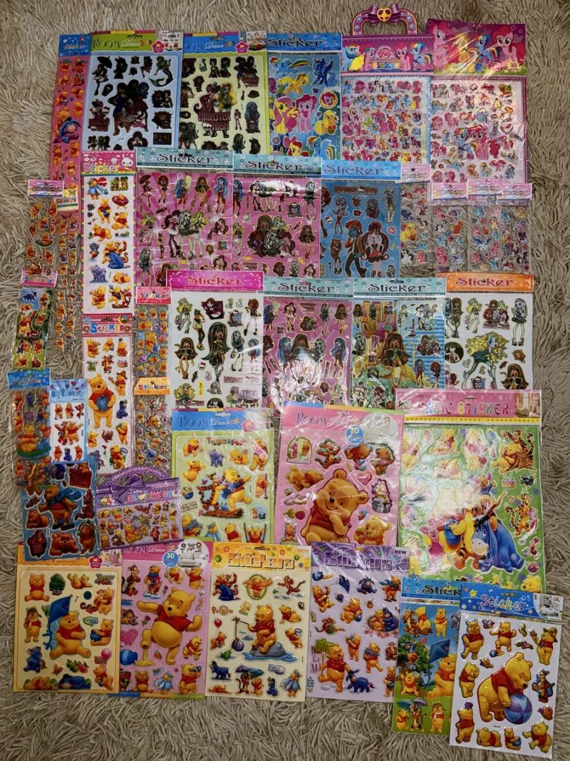 Наклейки наліпки 2000 winx monster high принцеси bratz barbie блискучі обʼємні — фото 3