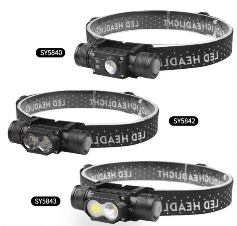Налобний акумуляторний LED-ліхтар SY-5842, 2 LED, Type-C — фото 3