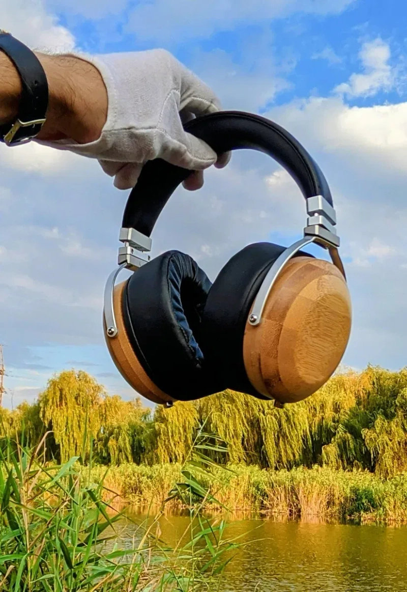 Наушники  HI-FI HI-END  бамбук настройка звука Onkyo SN-1,  STAX 4000$ — фото 3