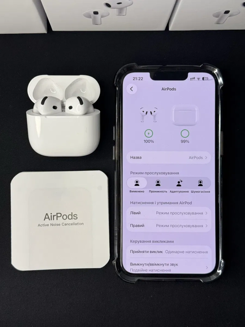 Навушники Apple AirPods 4 (Шумоподавлення, режим прозорості) — фото 6