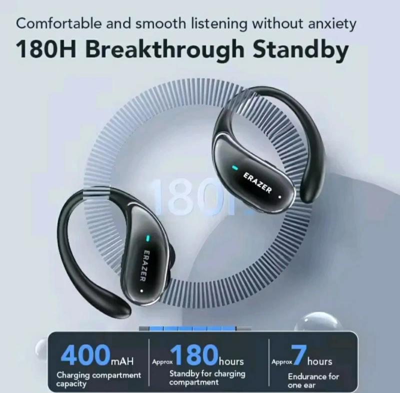 Навушники бездротові Bluetooth 5.4, Erazer Т80 PRO, Спортивні вакуумні, спортивные блютуз наушники,  -Акційна ціна- — фото 3