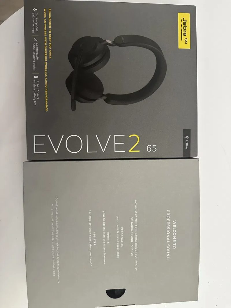 Навушники гарнітура Jabra EVOLVE2 65 MS Stereo Black USB-AС нові оригінал опт дроп — фото 5