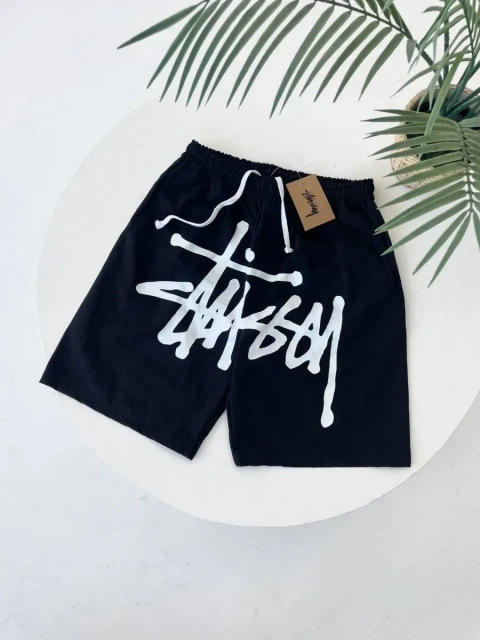 Нейлонові шорти Stussy з великим логотипом/ спортивні шорти стусі на літо/ чоловічі шорти стюссі