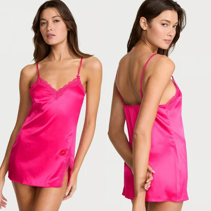 Нічна сорочка / ночнушка / сукня для сну сатін Victoria’s Secret розмір M, S — фото 2