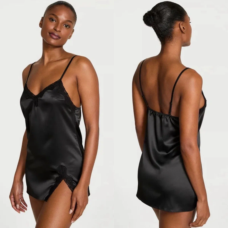Нічна сорочка / ночнушка / сукня для сну сатін Victoria’s Secret розмір M, S — фото 4