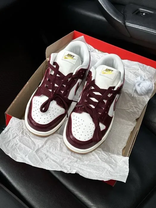 Nike SB Dunk Low Burgundy Croc жіночі кросівки найк сб данк бордові — фото 3