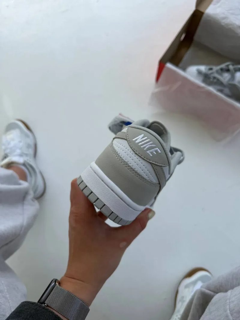 Nike SB Dunk Low Grey White кросівки найк данк сірі шкіряні — фото 4