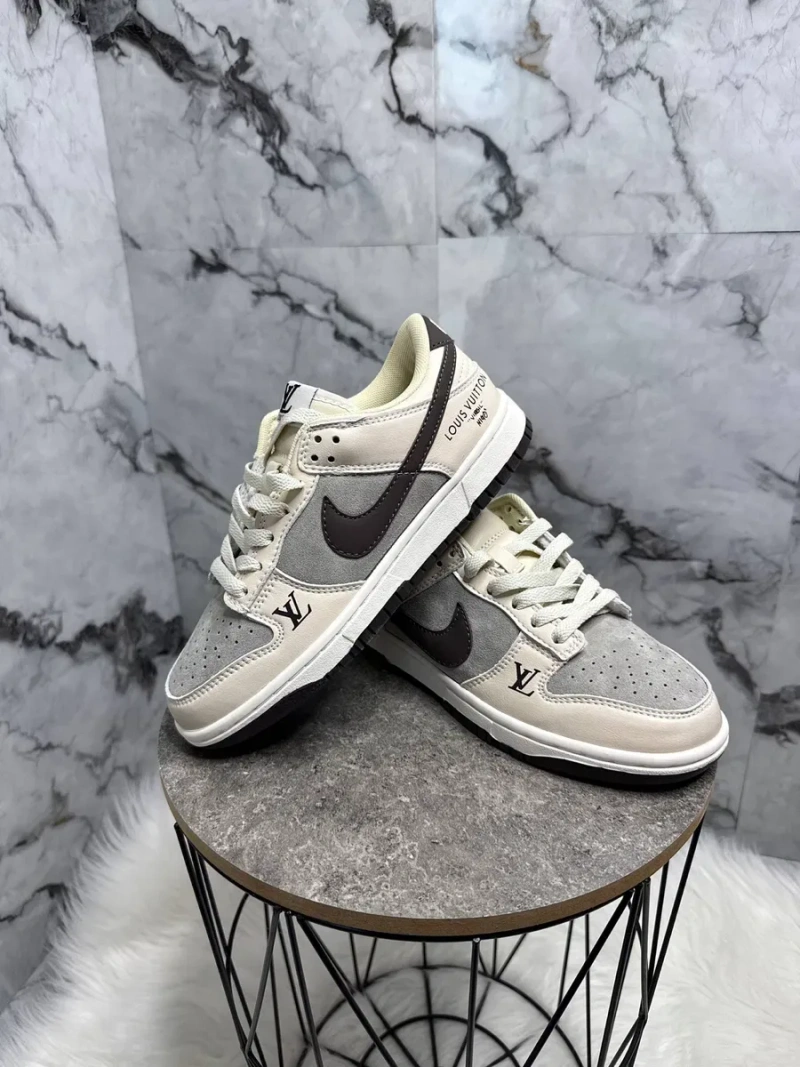 Nike SB Dunk Low x Louis Vuitton Grey Black кросівки найк сб данк луи виттон — фото 3