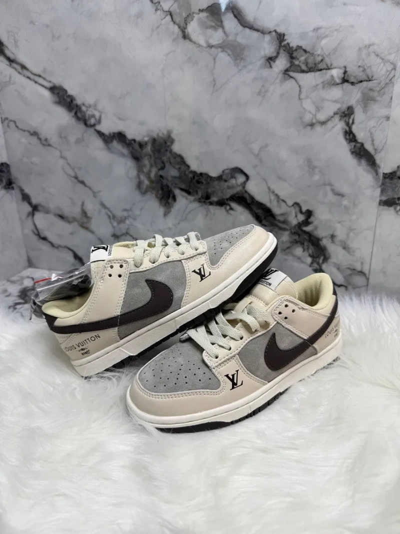 Nike SB Dunk Low x Louis Vuitton Grey Black кросівки найк сб данк луи виттон — фото 7