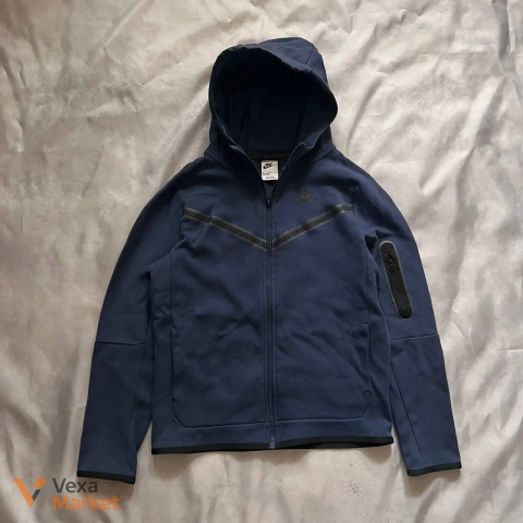 Nike Tech Fleece синій худі розмір S