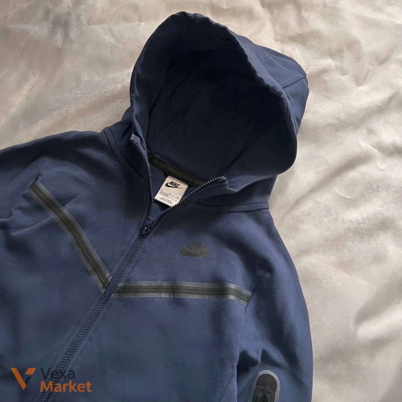 Nike Tech Fleece синій худі розмір S — фото 2