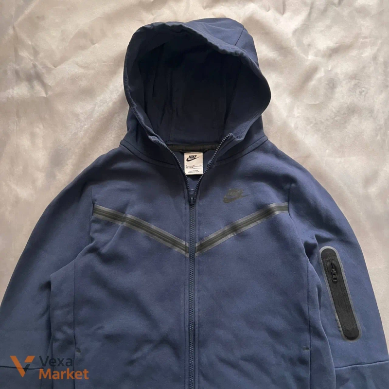 Nike Tech Fleece синій худі розмір S — фото 4