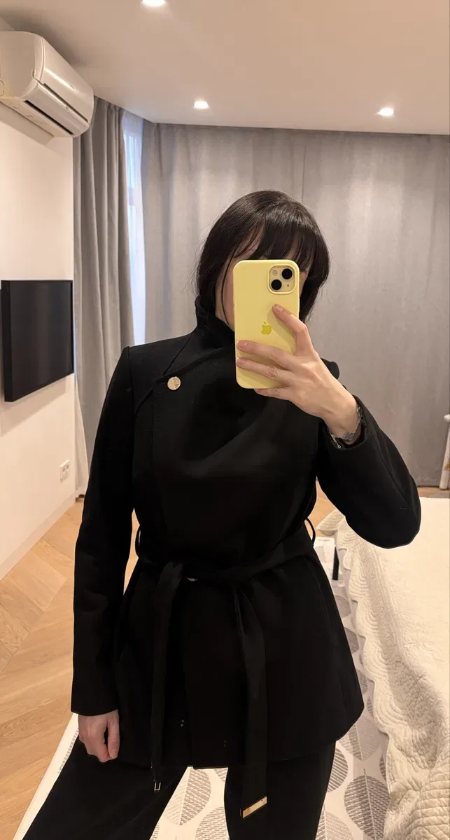 Нове коротке пальто ted baker чорне вовна с-м — фото 2