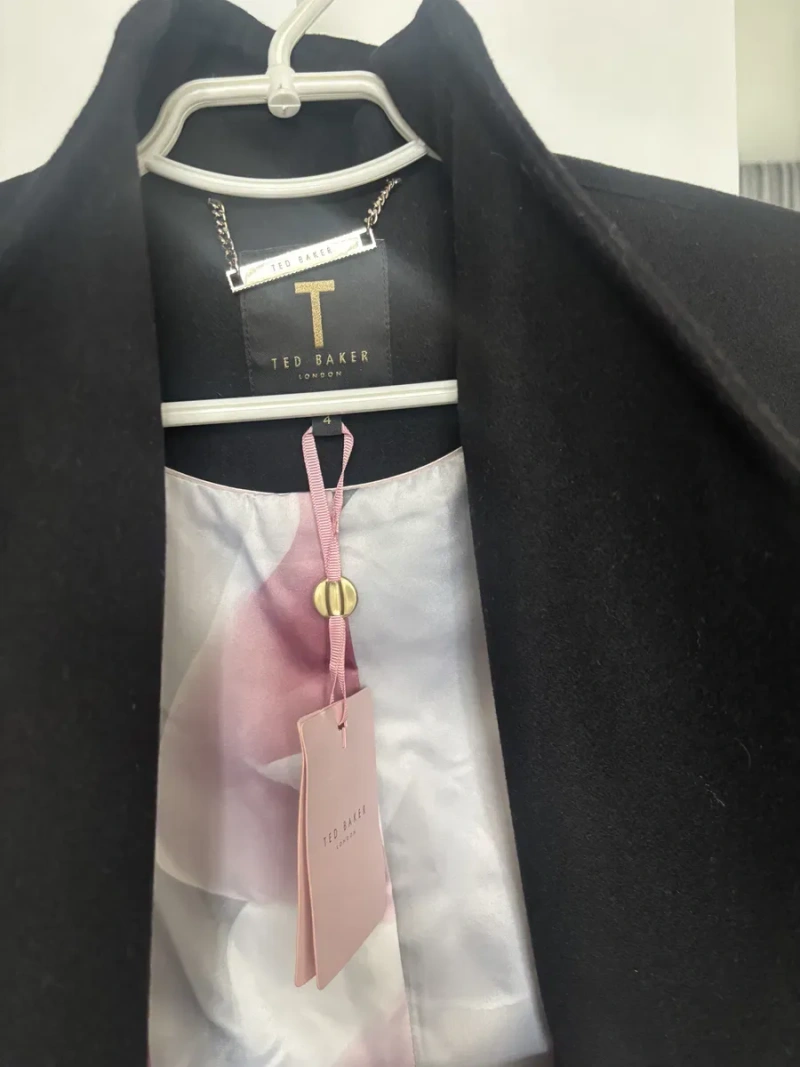 Нове коротке пальто ted baker чорне вовна с-м — фото 8