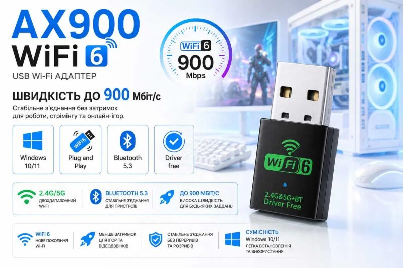 Нові адаптери Wi-Fi 5 та Wi-Fi 6 (2.4GHz / 5GHz) + Bluetooth (PCI-E та USB) — фото 4