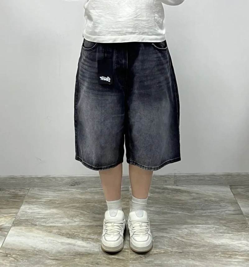 Нові широкі чорні шорти джинсові BAGGY rap shorts широкие шорты Jaded — фото 2