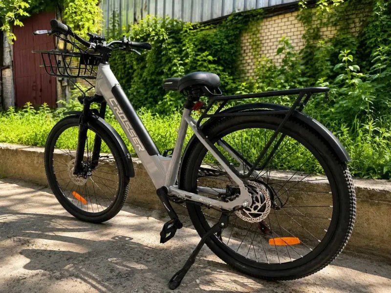 НОВИНКА 2026! Електровелосипед Crosser E-City Pro 26" 48V/500W/10.4Ah 2026  - Сірий глянець — фото 2