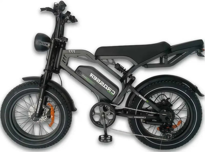 Новинка! Електровелосипед Crosser E-777 48V/500W/15Ah 2026 - Чорно-зелений — фото 2