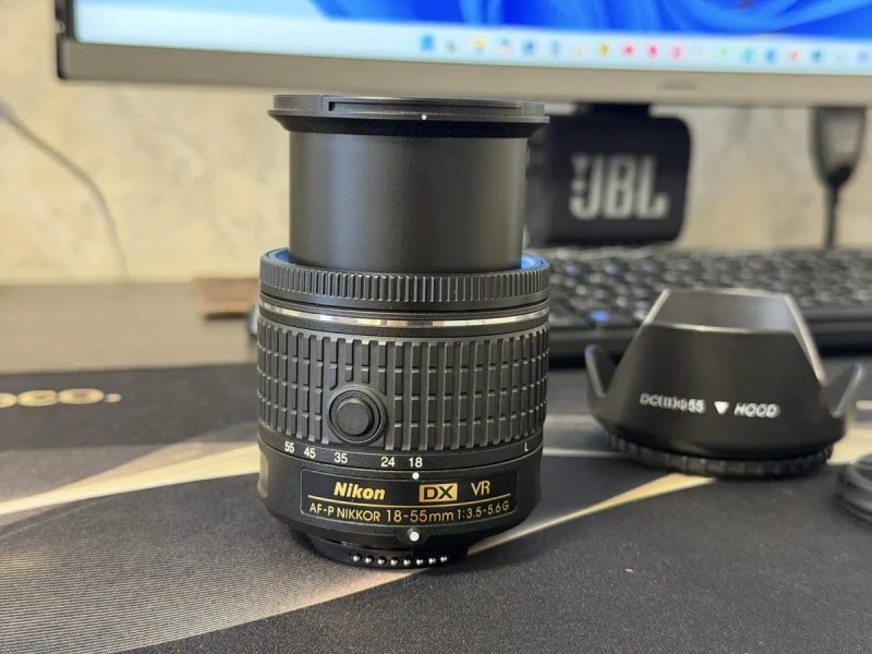 Объектив Nikon DX VR AF-P Nikkor 18-55mm 1:3.5-5.6 G • Идеальное состояние • Бленда в подарок — фото 7