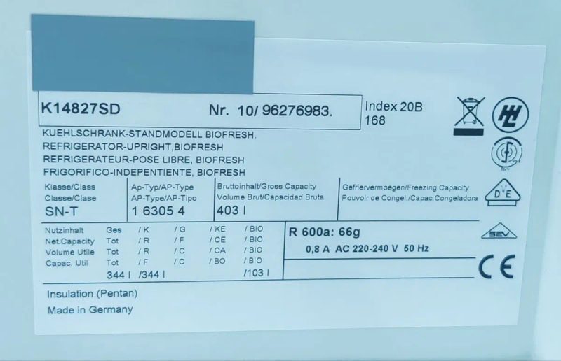 Однодверний Великий холодильник VOLIA™ K 14827 SD PREMIUM. Сенсор. Bio-Fresh зона! Made in Germany — фото 8