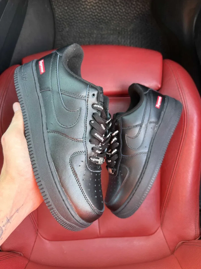 (ОПЛАТА ПІСЛЯ ОГЛЯДУ)Nike Air Force 1 x Supreme Black Найк Аір Форс 1 х Супрім Чорні — фото 2