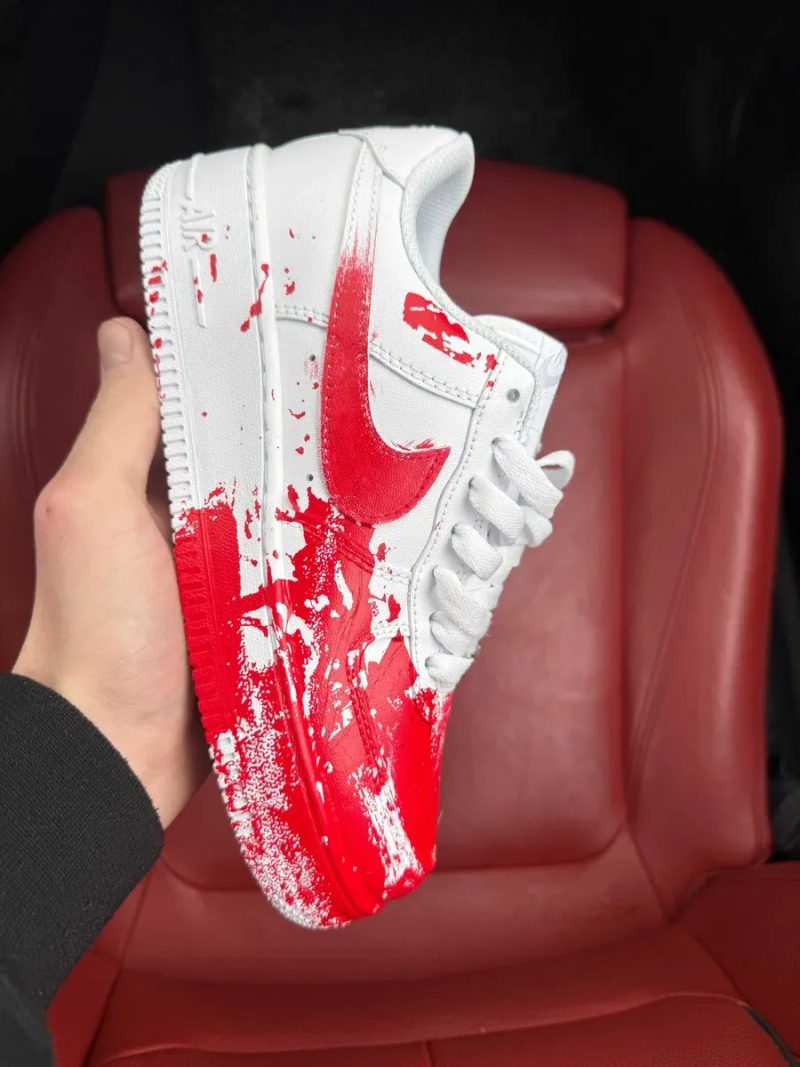 (ОПЛАТА ПІСЛЯ ОГЛЯДУ)Nike Air Force Blood Custom Red Найк Аір Форс — фото 2
