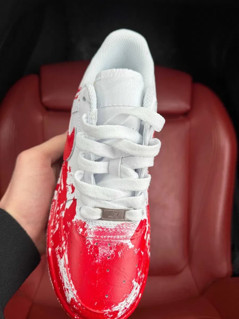 (ОПЛАТА ПІСЛЯ ОГЛЯДУ)Nike Air Force Blood Custom Red Найк Аір Форс — фото 3