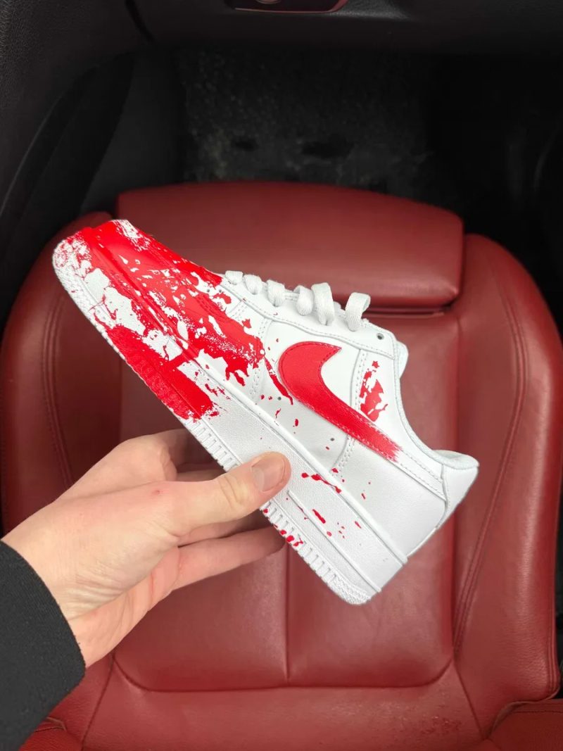 (ОПЛАТА ПІСЛЯ ОГЛЯДУ)Nike Air Force Blood Custom Red Найк Аір Форс — фото 5
