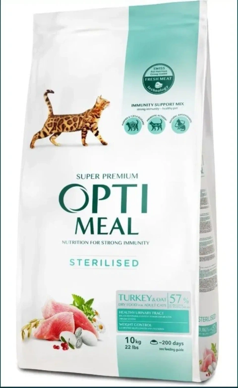 Оптимил Optimeal Sterilised с индейкой 10кг