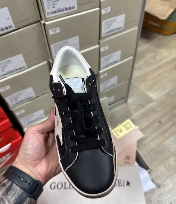 оригінал Golden Goose GB нові кросівки жіночі чорні кеди — фото 3