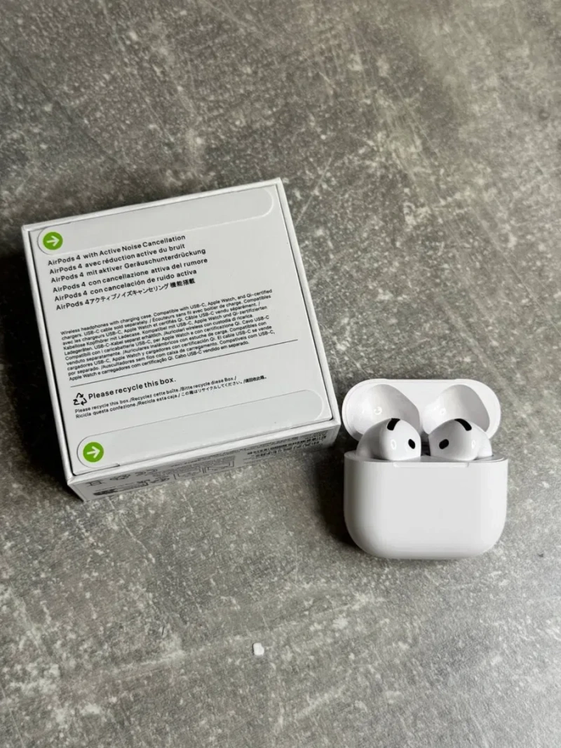 ОРИГІНАЛ МІКРОФОН + ШУМОДАВ AirPods 4,lux 1:1 з  оригінальним мікрофоном та шумоподавленням — фото 2