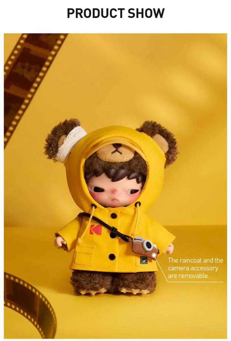 Оригінал Pop Mart Hirono × Kodak Click Bear Plush Doll Pendant — фото 2