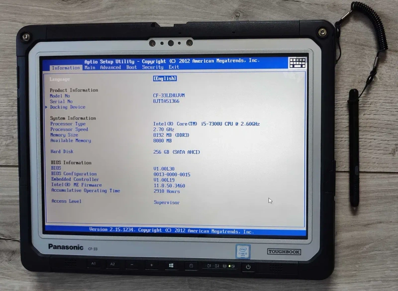 Panasonic CF-33 MK1 12" 2K IPS Touch i5-7300u/8 GB/SSD 256Gb/LTE(4G)/GPS/4h — фото 4