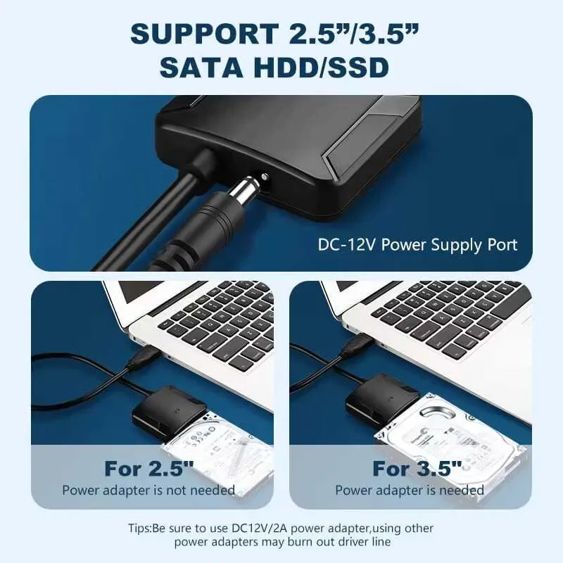 Перехідник SATA на USB для HDD та SSD. Кабель для підключення SATA — фото 6