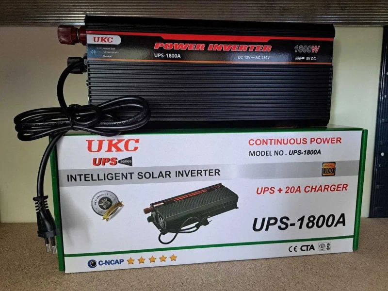 Перетворювач Інвертор з заряджанням 20А 1800W 12V-220V UPS Инвертор — фото 4