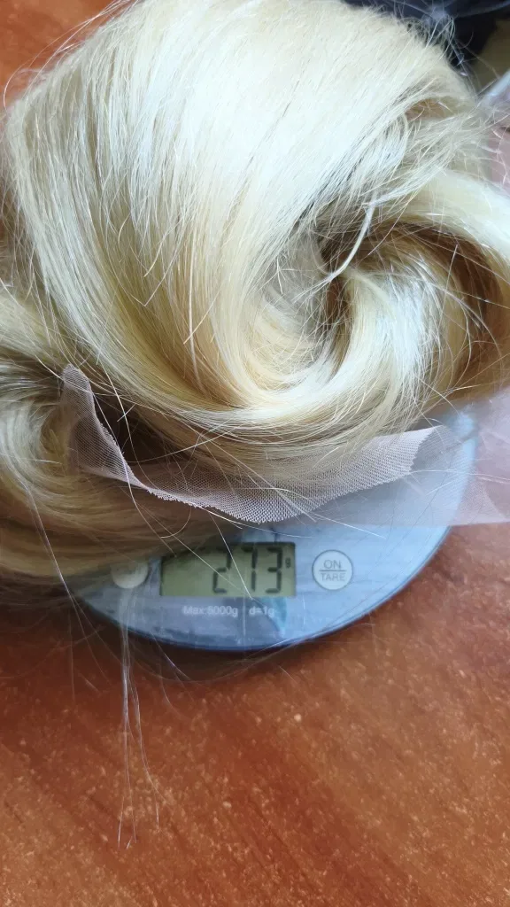 Перука 100% натуральне людське волосся блонд 80 см, 270 г. Сіточка (напівсистема)Проділ на любу сторону. Парик из натуральных волос длинный. — фото 8