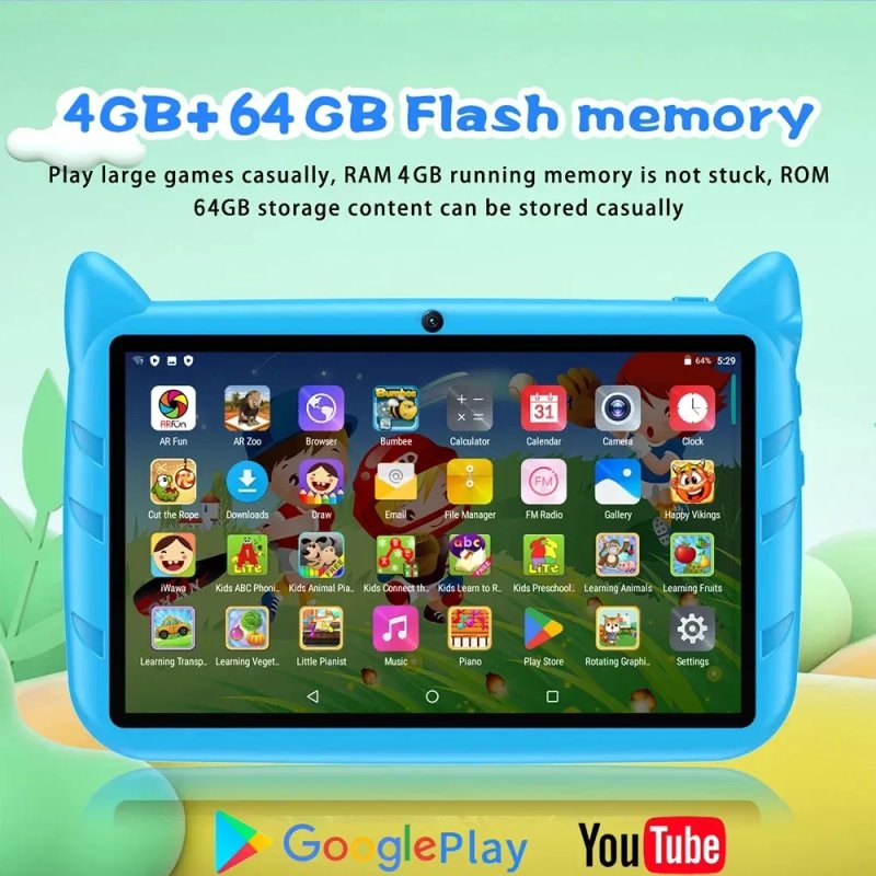 Планшет детский BDF 7" 4Gb/64Gb оранжевые НОВЫЕ — фото 8